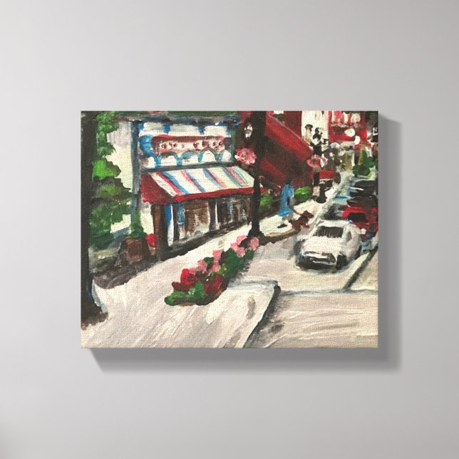 "Chagrin Falls" Ohio Painting by Willowcatdedesign Canvastryck (Framsida)