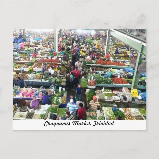 Chaguanas marknad, Trinidad vykort (Framsida)