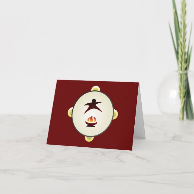 Chaharshanbeh Suri Tambourine Red Background Kort (Framsida)