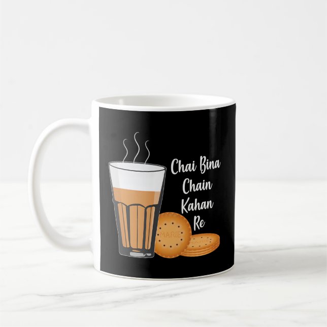 Chai Bina chain Kahan Indian Tea Kopp Glass Biscui (Vänster)