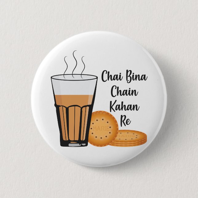 Chai Bina chain Kahan Indian Tea Kopp Glass Biscui Knapp (Framsida)