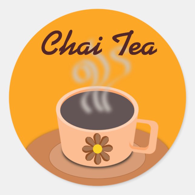 Chai Tea-klistermärken Runt Klistermärke (Framsida)