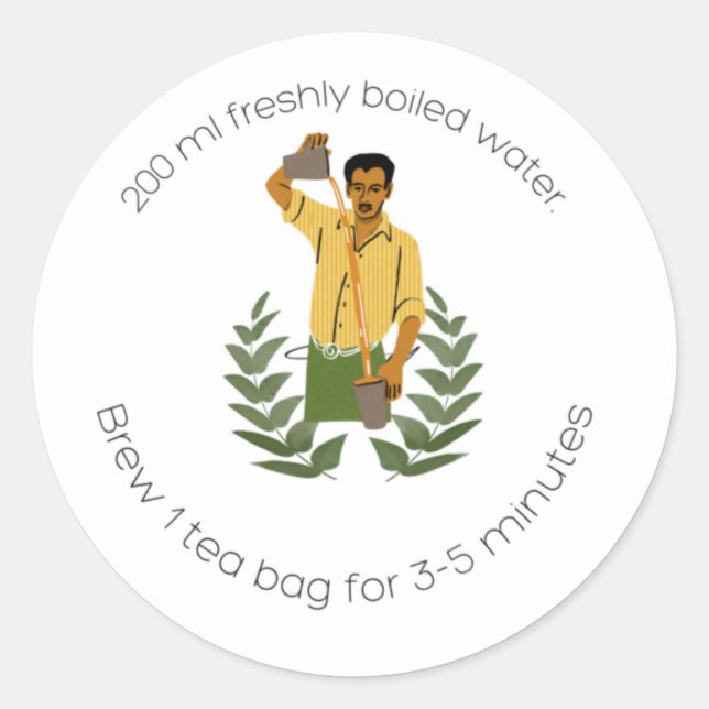 Chai teinstruktioner runt klistermärke (Framsida)