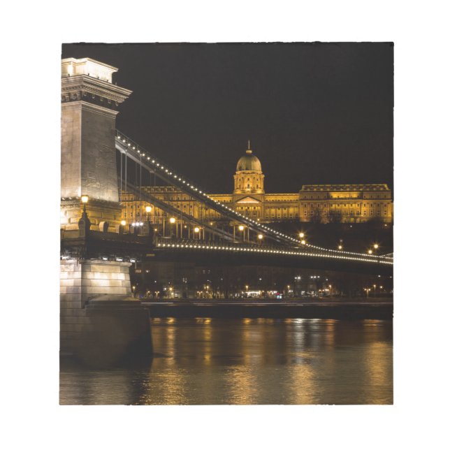 Chain Bridge med Buda Castle Hungary Budapest Anteckningsblock (Framsida)