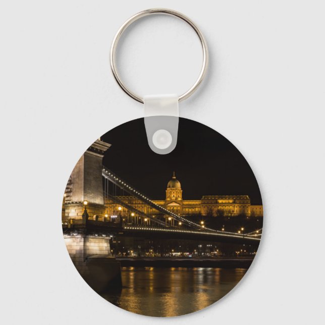 Chain Bridge med Buda Castle Hungary Budapest Nyckelring (Framsida)
