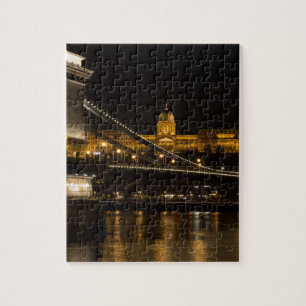 Chain Bridge med Buda Castle Hungary Budapest Pussel