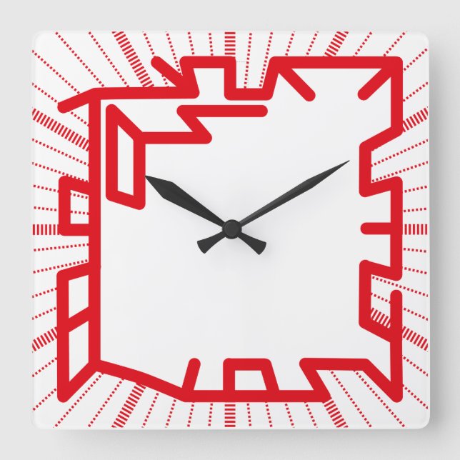 chained number clock pixelat by Masanser Fyrkantig Klocka (Framsida)