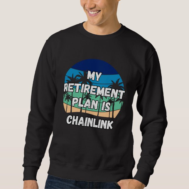 Chainlink Krypto Min pensionsplan är Chainlink Lång Ärmad Tröja (Framsida)