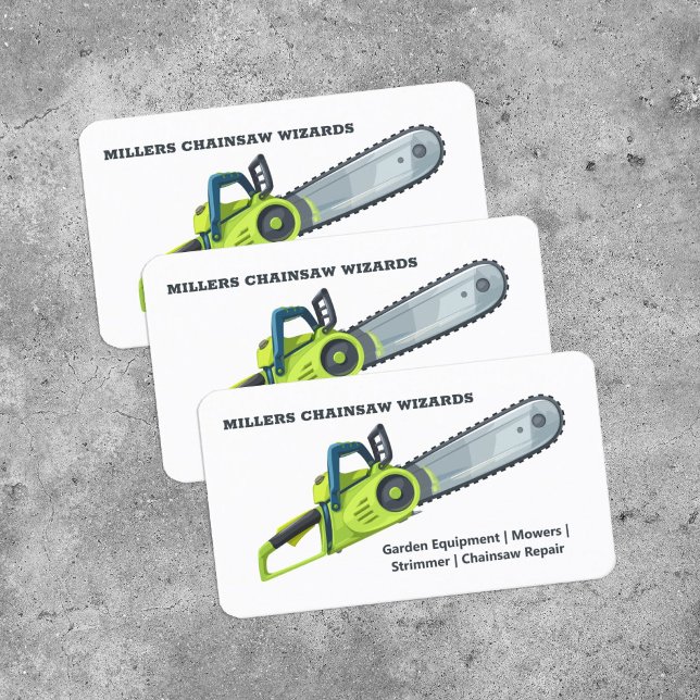Chainsåg Garden Machinery Visitkort (Chainsaw Visiting Cards)