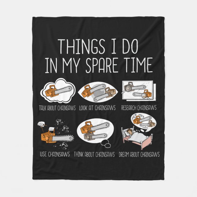 Chainsåg Gift Manar Woodworkers Lumberjack Arboris Fleecefilt (Framsidan)