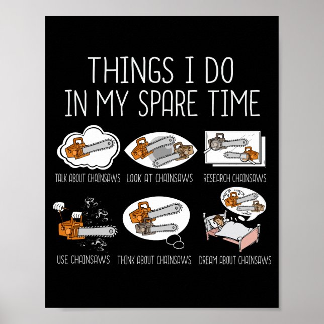 Chainsåg Gift Manar Woodworkers Lumberjack Arboris Poster (Framsidan)