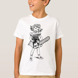 Chainsåg Girl Punk Goth Horror Fläkt T Shirt