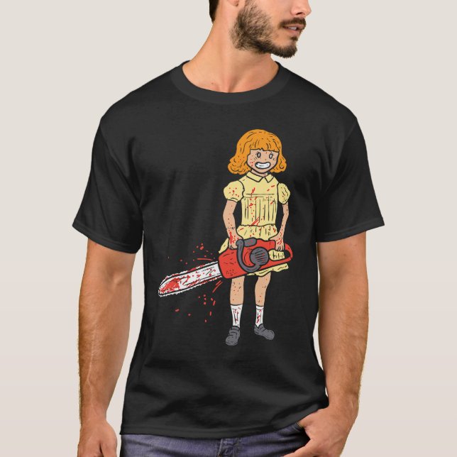 Chainsaw Girl I Horror Punk Gothic Pastel Goth Hal T Shirt (Framsida)