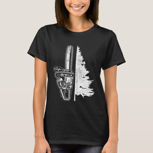 Chainsaw tree t shirt (Framsida)