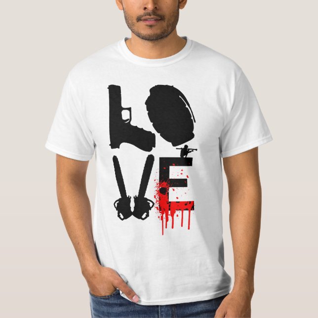 Chainsawkärlek Tee Shirt (Framsida)