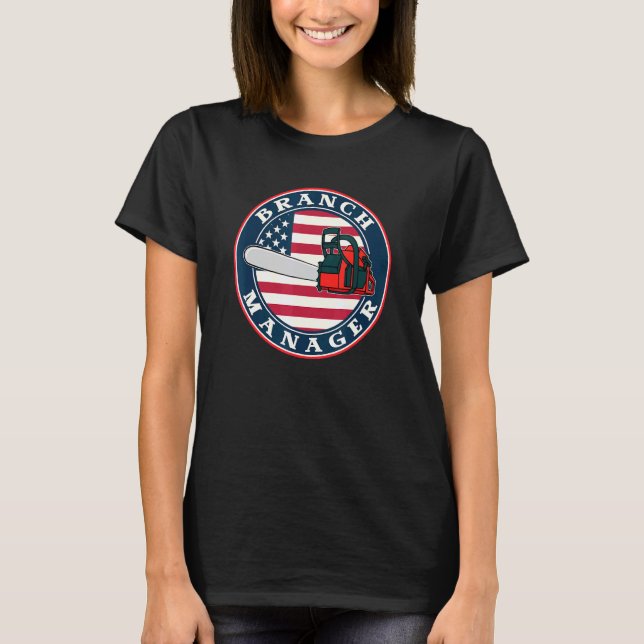 Chainszawa American Flagga Gren Manager T Shirt (Framsida)