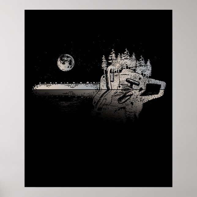 Chainszkomarbetaren Gift Manar Lumberjack Arborist Poster (Framsidan)