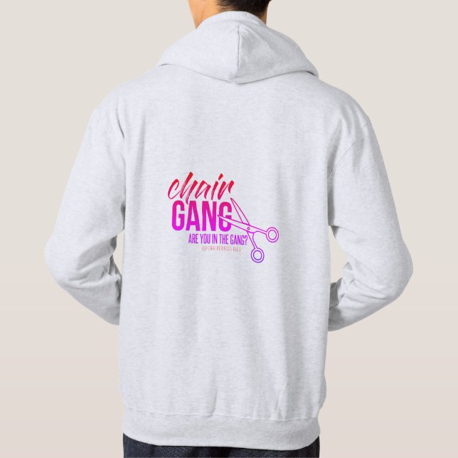 CHAIR GANG grått logotyp hoodie (Baksida)