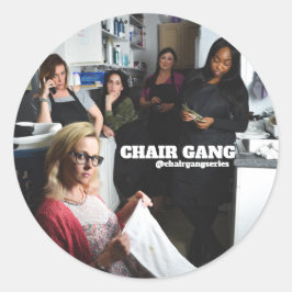 CHAIR GANG-klistermärken på baksidan Runt Klistermärke