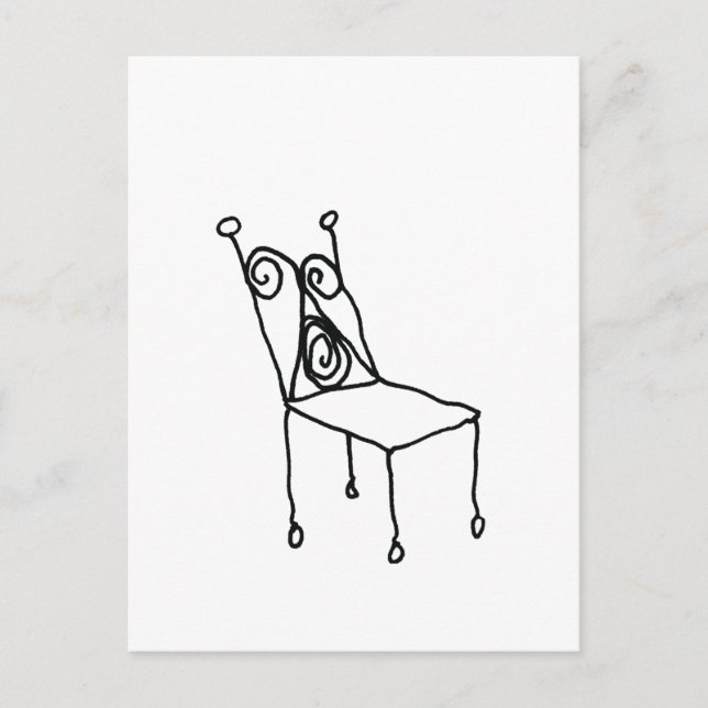 Chair Line Drawing Art  Vykort (Framsida)