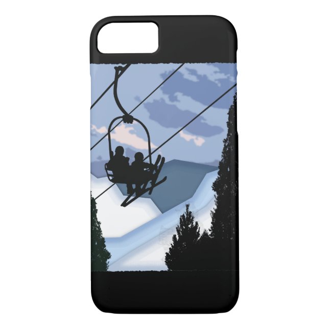 Chairliftfullt av Skiers Case-Mate iPhone Skal (Baksida)