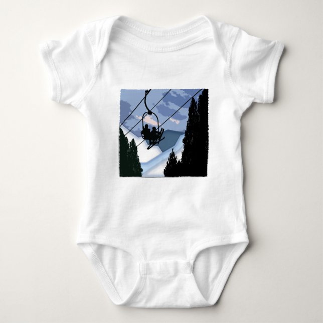Chairliftfullt av Skiers T-shirt (Framsida)