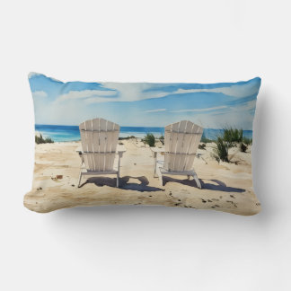 Chairs in sand Siesta Key Beach Pillow Lumbarkudde