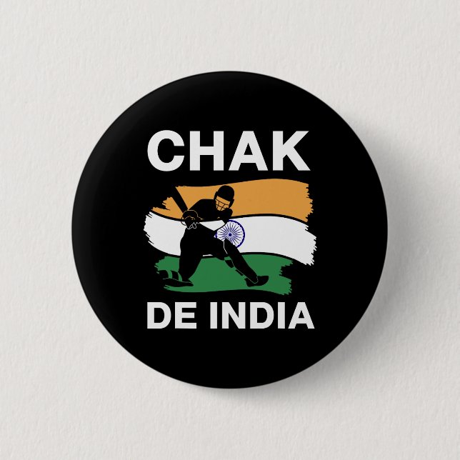 Chak De India - Indiska cricketlagsspelare bär I Knapp (Framsida)