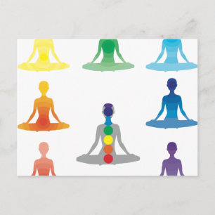 Chakra 7 färg aura chi prana yogi yoga lotus vykort