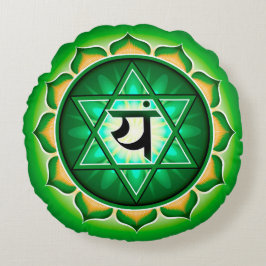 Chakra Anahata Yoga Round Pillow Rund Kudde