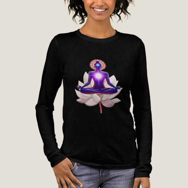 Chakra Awakening – Radiant Soul on Lotus T Shirt (Framsida)