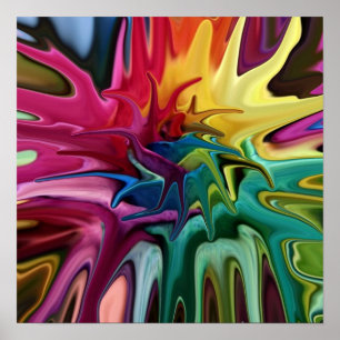 Chakra Balance Bright Colorful Abstrakt Poster