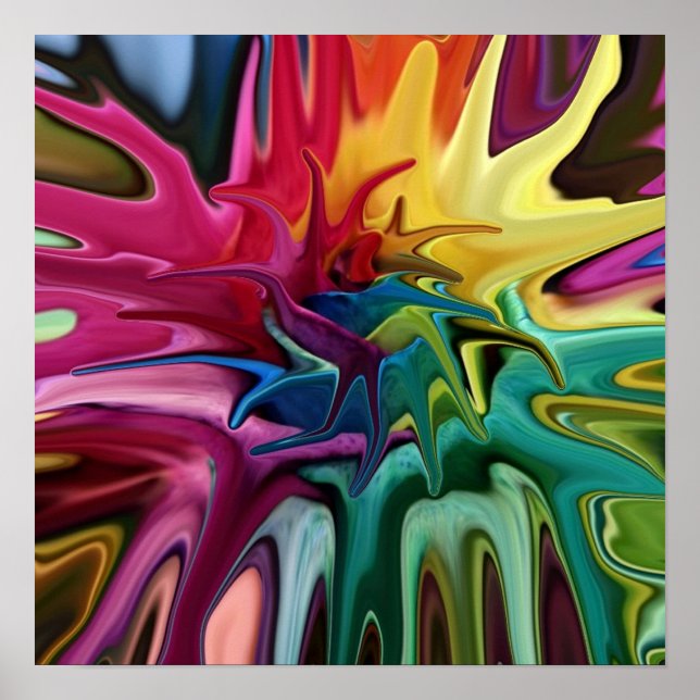 Chakra Balance Bright Colorful Abstrakt Poster (Framsidan)