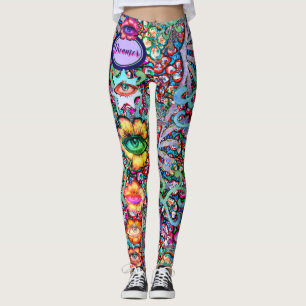 Chakra Blommigt Dreamer Colorful Unusual Mystical Leggings