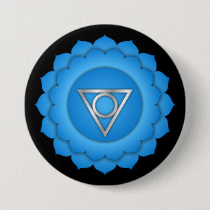 Chakra Blue Throat Zen Yoga Andlig Meditation Knapp