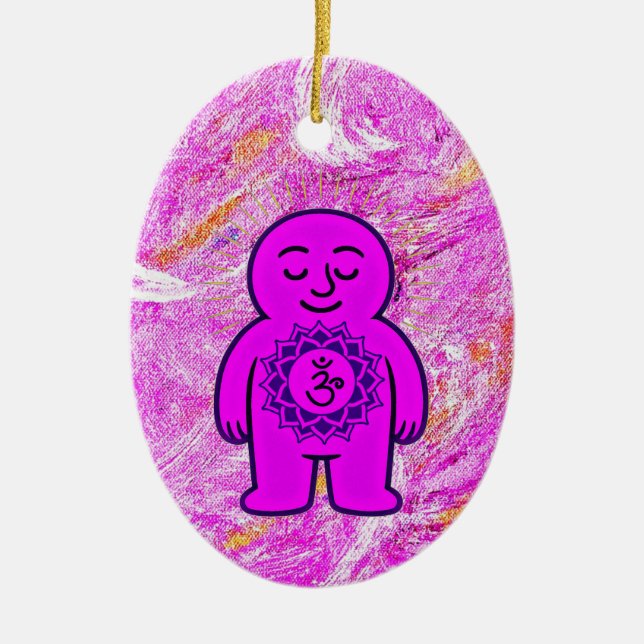 Chakra Buddies: Krona Chakra Julgransprydnad Keramik (Framsidan)