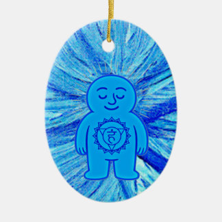 Chakra Buddies: Throat Chakra Julgransprydnad Keramik