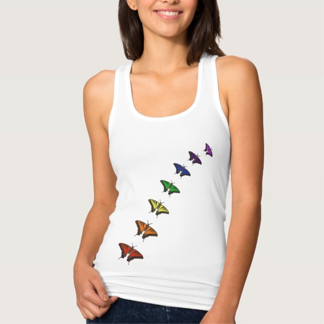 Chakra butterflies linne med racerback  (Framsida)