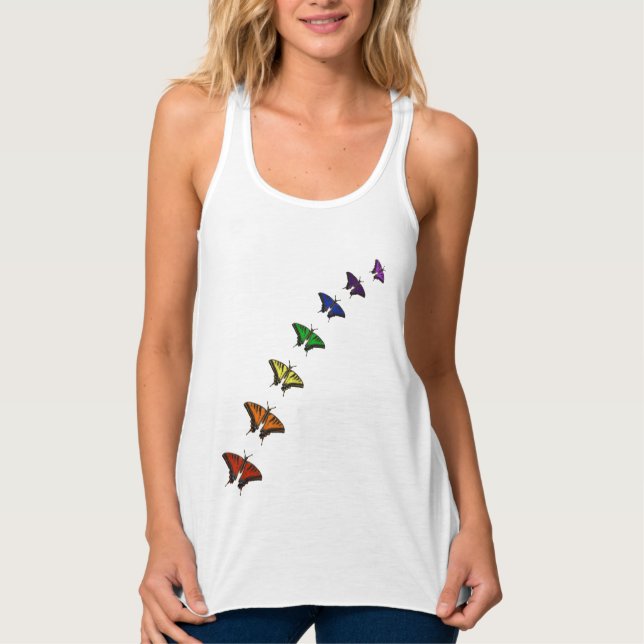 Chakra butterflies linne med racerback  (Framsida)