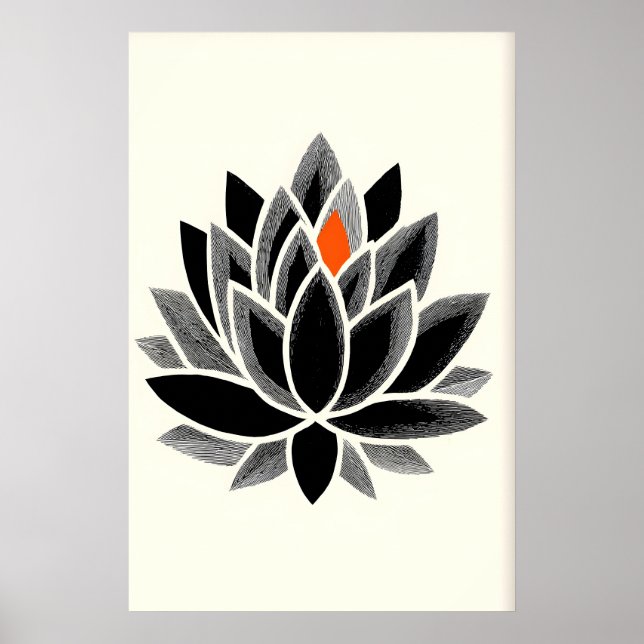Chakra Crown Konsttryck Minimal Lotusdesign Poster (Framsidan)