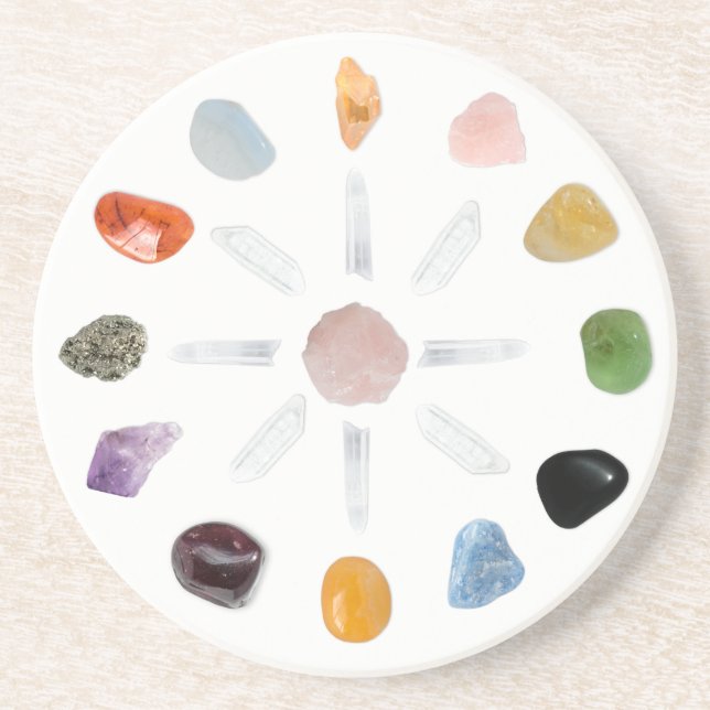 *~* Chakra Crystal Energy Gemstone SandStone Underlägg (Framsidan)