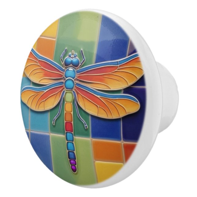 Chakra Dragonfly - Flerfärgat färgat regnbåge Knopp (Höger)