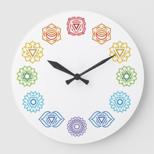 Chakra Energy Wall Clock Stor Klocka (Framsida)
