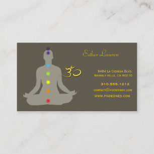 Chakra färger, Lotus blomma, Om yoga, friskare Visitkort