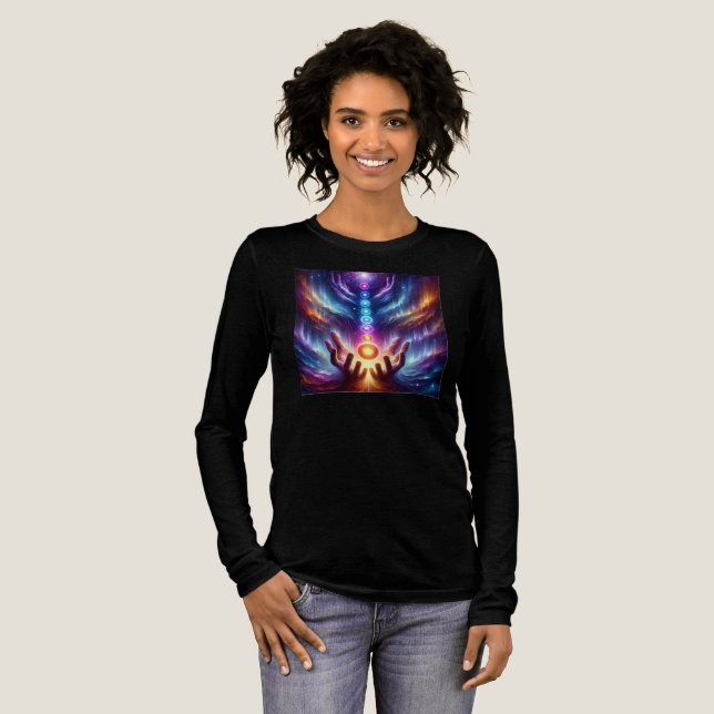 Chakra Flow Long-Sleeve Tee - Spectrum Färg (Hel framsida)