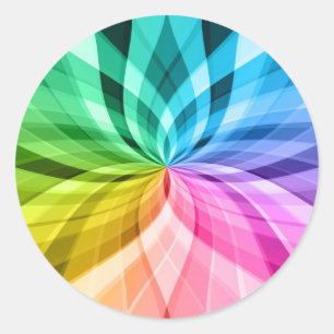 chakra, fryst kaleidoskop-färgad roligt runt klistermärke
