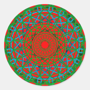 Chakra-grönt, röd, blå dekal runt klistermärke