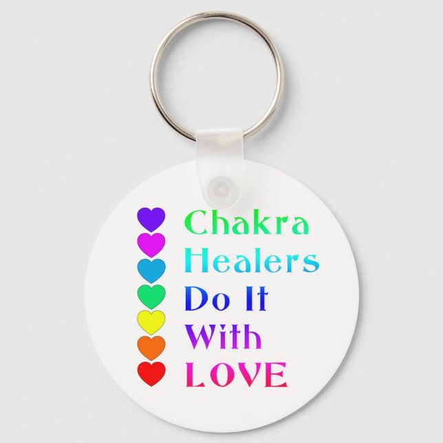 Chakra Healers gör det med Kärlek i Regnbåge Färg Nyckelring (Framsida)