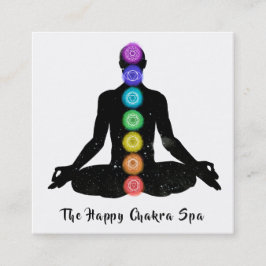 *~* Chakra Healning Meditation Lotus Pose Man Fyrkantigt Visitkort