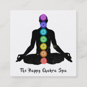 *~* Chakra Healning Meditation Lotus Pose Man Fyrkantigt Visitkort